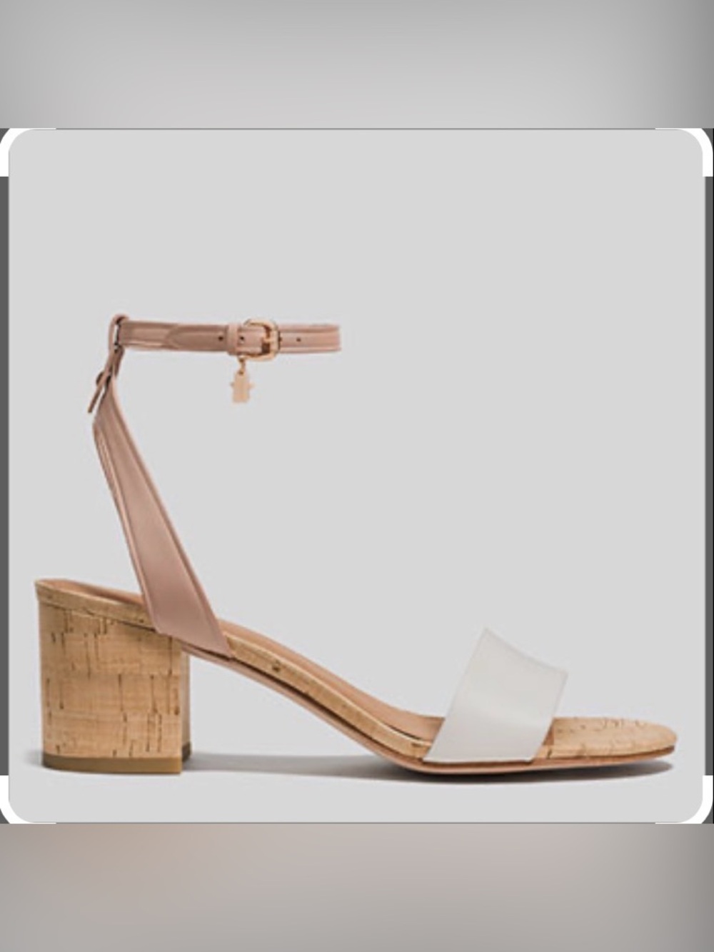 COACH THOMPSON ANKLE STRAP SANDALS CREEM & TAN SIZE 7.5